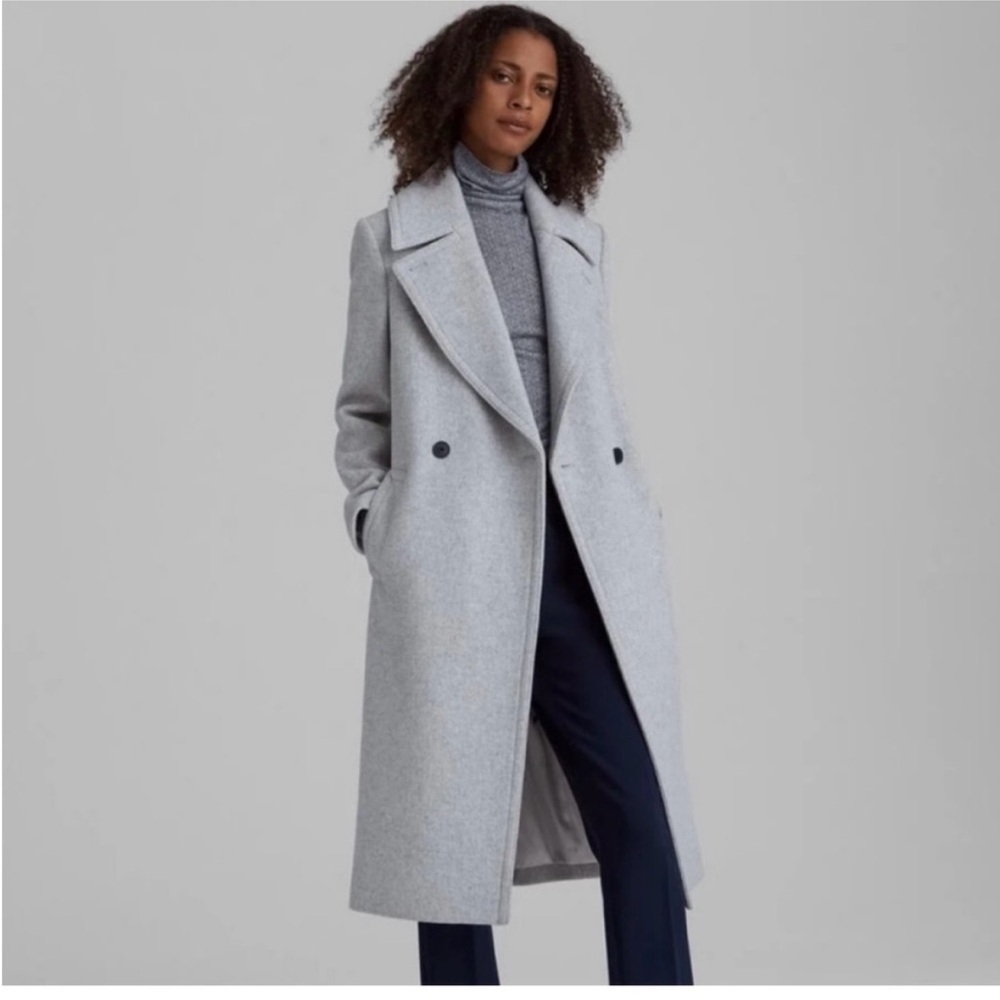 Club Monaco Light Gray Double-Breasted Coat